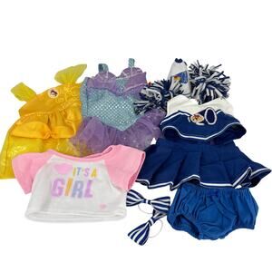 Build A Bear Clothes Mixed 11 Piece Cheerleader Outfit Accessories Belle Dress